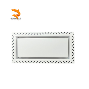 Grille de ventilation murale encastrée blanche pour système de climatisation, ventilation 4x10, en métal, montage mural, registre et grille - Product Image 1
