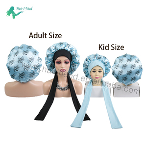Biểu Tượng Tùy Chỉnh Satin Bonnets Và Đàn Hồi Satin Tóc Kết Thúc Tốt Đẹp Dành Cho Người Lớn Trẻ Em Tie Nắp ca-pô Hai Lớp Mẹ Và Tôi Nắp ca-pô Với Ban Nhạc Đầu - Product Image 2