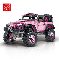 Ensemble de briques XMORK Pink Offroad SUV, 2471 pièces, simulation de camion tout-terrain, ensemble de blocs de construction mécaniques pour exposition