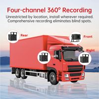 Caméra de recul Carlover Truck 1080P 4 canaux IPS BXD avec système d'angle mort, enregistreur vidéo H.264, dashcam IA et vision nocturne Starlight