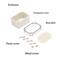 Boîtier électronique en plastique ABS transparent pour extérieur avec couvercle transparent durable pour écran LCD, boîtier pour instruments