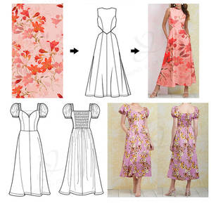 Vestido Kaftan con Estampado Floral Hawaiano y de las Islas del Pacífico, Diseño Personalizado Premium OEM ODM 4845 para <span class=keywords><strong>Mujer</strong></span>, Ideal para Vacaciones y Fiestas en la Playa - Product Image 4