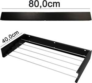 80x10x40cm extensible noir nouveau style métal pliable sèche-linge mural-gain de place étendoir à linge - Product Image 1