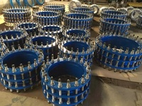 Raccord de tuyauterie en fonte ductile à double bride, surface lisse, pour plomberie, couplage de tuyaux d'eau, démontable