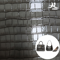 Nouveau cuir confortable à surface miroir cristalline, motif crocodile bicolore en PU pour chaussures, bagages, sacs à main et tapisserie pour femme