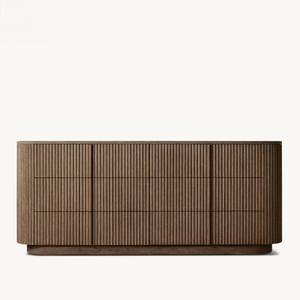 Комод RH Mulholland с 6 ящиками, тумба из светлого дерева с вертикальным рисунком для хранения и демонстрации в гостиной и спальне - Product Image 4