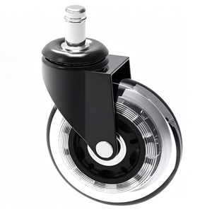 Roulettes pivotantes silencieuses en caoutchouc PU noir de 75 mm, durables et écologiques, avec tige en acier, pour chaise de bureau - Vente chaude - Product Image 1