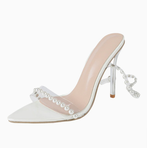 <span class=keywords><strong>Sandali</strong></span> da donna con perle Up-6477r 41 <span class=keywords><strong>42</strong></span> taglie forti, bianchi, con punta aperta, tacco a spillo, scarpe eleganti con tacco alto. - Product Image 2