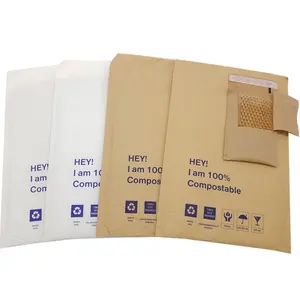 Emballage d'enveloppe en carton Sac d'expédition en papier kraft biodégradable brun personnalisé Enveloppe postale