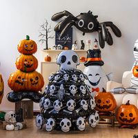 Grand ballon en aluminium sur pied pour Halloween, motifs momie, sorcière, citrouille, fantôme, crâne, pour fête d'Halloween, bar, centre commercial, décoration intérieure, vente en gros