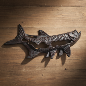 Arte de pared de pescado 3D de hierro fundido para decoración del hogar escultura de Metal para sala de estar o dormitorio - Product Image 6