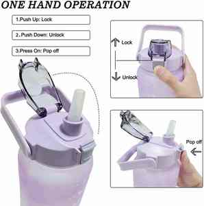 Large Capacity 3-in-1 Portable Eco-Friendly Anti-corrosion Gradient Sports Water Bottle Direct <b>Drinking</b> <b>Straw</b> Made In Vietnam - Product Image 3