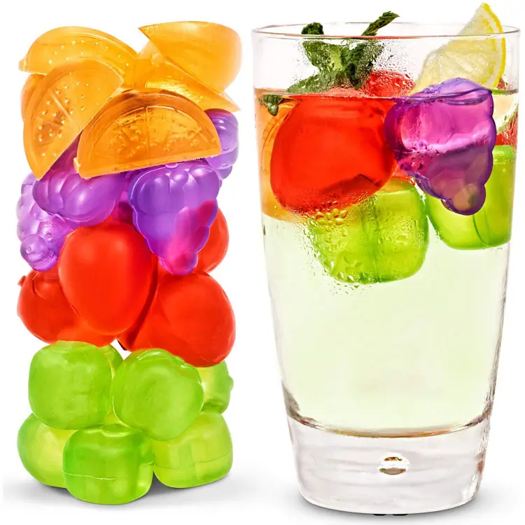 Orange Slice Ice Cube Mold Makes Cubes Fruit Novelty Food Molding Gift 4 Pack 