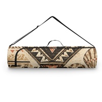 Sac de transport ajustable pour tapis de yoga et de Pilates, imprimé coquillages polynésiens, avec fermeture éclair et bandoulière réglable