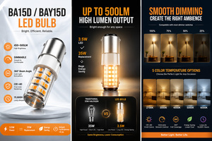 BA15D BAY15D 5W LED Marine Navigation Bulb AC 120V/230V 450-500LM 45LED PC Ceramic CE RoHS 2-Year Warranty Boat Ship - Product Image 4