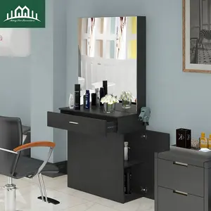 170cm Black Barber table Modern Simple Hairdressing table Barber table With Mirror
