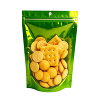 Sachet Doypack Brillant Métallisé à Trois Soudures Latérales avec Fenêtre, Sac d'Emballage Alimentaire Ziplock, Sacs Plastiques à Fermeture Éclair pour Snacks