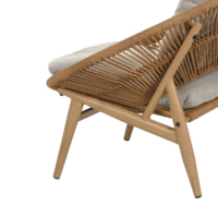 Cyril Outdoor Wicker Papasan Style Lounge Chair, Light Brown Wicker with Beige Cushion, Set of 1
