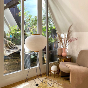 Lampe sur pied LED de style <span class=keywords><strong>chinois</strong></span> avec commande par bouton en <span class=keywords><strong>papier</strong></span> de riz pour salon, chambre à coucher, bureau - Design vertical en <span class=keywords><strong>papier</strong></span> découpé - Product Image 5