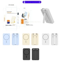 Power Bank Nirkabel Magnetik Plastik Bersertifikasi 3C dengan Kabel Terintegrasi - Kompatibel Mini Pengisian Cepat Portabel