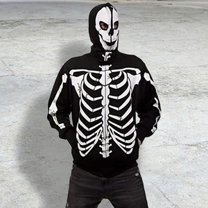 Sudadera con capucha y cremallera con estampado gráfico de calavera personalizado, estilo vintage lavado, gótico, streetwear, para hombre y mujer, fabricante OEM ODM de alta calidad - Product Image 1