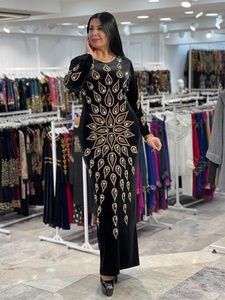 नोटेबिलिटी वेवेट उच्च गुणवत्ता वाले गैंडे रूबे जातीय स्लिम मोर पोशाक अबाया - Product Image 4