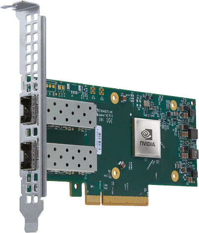 Dual-Port 25GbE SFP28 Ethernet Adapter Card MCX621102AN-ADAT, PCIe 4.0 X8 Server NIC for Data Center Cloud Storage Network