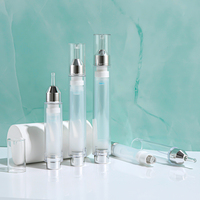 Flacon applicateur cosmétique vide en plastique sans air en forme de seringue avec compte-gouttes 5ml 10ml 15ml pour crème contour des yeux, surface sérigraphiable
