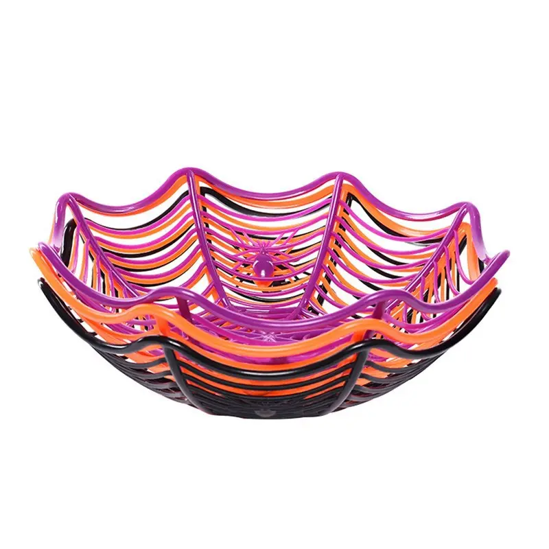 Halloween Spiderweb Snackbowls Spinnenweb Fruitmand Spinnenweb Fruitkom Plastic Snoepmand Voor Halloween Truc Of Traktatie