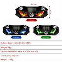 Lampe de voiture solaire à LED « Oeil de démon » / Feu de signalisation LED pour véhicule / Lampe de lecture pour fenêtre / Lumière d'ambiance intérieure triangulaire à LED 5V 2W sans fil