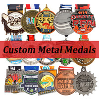 Médaille personnalisée en alliage de zinc bronze antique 3D pour l'athlète de saut en hauteur, prix d'événement sportif avec ruban tissé personnalisé