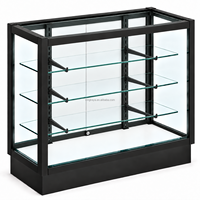 Vitrine d'exposition de détail avec éclairage LED personnalisé, en verre, avec portes coulissantes en MDF, serrure et étagères réglables pour boutique de tabac