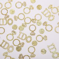 Confettis de table dorés pour mariage, décorations pour fête prénuptiale, confettis pour future mariée, paillettes, bague de fiançailles, décoration pour fête de fiançailles
