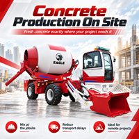 Bétonnière autochargeante mobile avec godet pour les travaux de construction rurale et les projets de construction routière