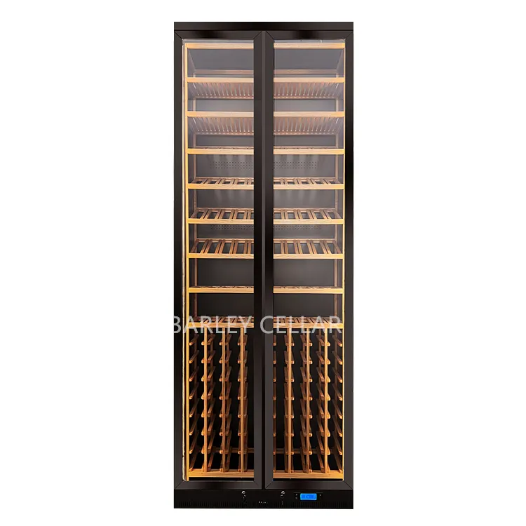 BARLEY cellar luxury black color wine fridge cabinet with warm color led lighting