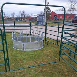 Painéis de cerca de metal usados revestidos a pó, painéis redondos <span class=keywords><strong>para</strong></span> gado, painéis <span class=keywords><strong>para</strong></span> curral de cavalos e pátio de gado, 5 pés, 6 pés e 12 pés - Product Image 5