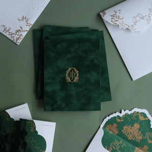 Luxe forme spéciale dossier annonce feuille d'or couverture rigide velours carte d'invitation de <span class=keywords><strong>mariage</strong></span> boîte Double porte enveloppe doublure - Product Image 4
