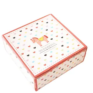 Розовая белая Подарочная коробка на заказ, упаковка для торта, печенья, товары для вечеринок, хлебобулочная мультяшная коробка, Складная портативная Рождественская бумажная коробка