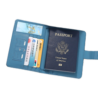 Dompet Paspor Kulit PU Premium Anti Air, Tempat Kartu, Dompet Perjalanan, Pemblokir RFID, Penutup Magnetik untuk Pria