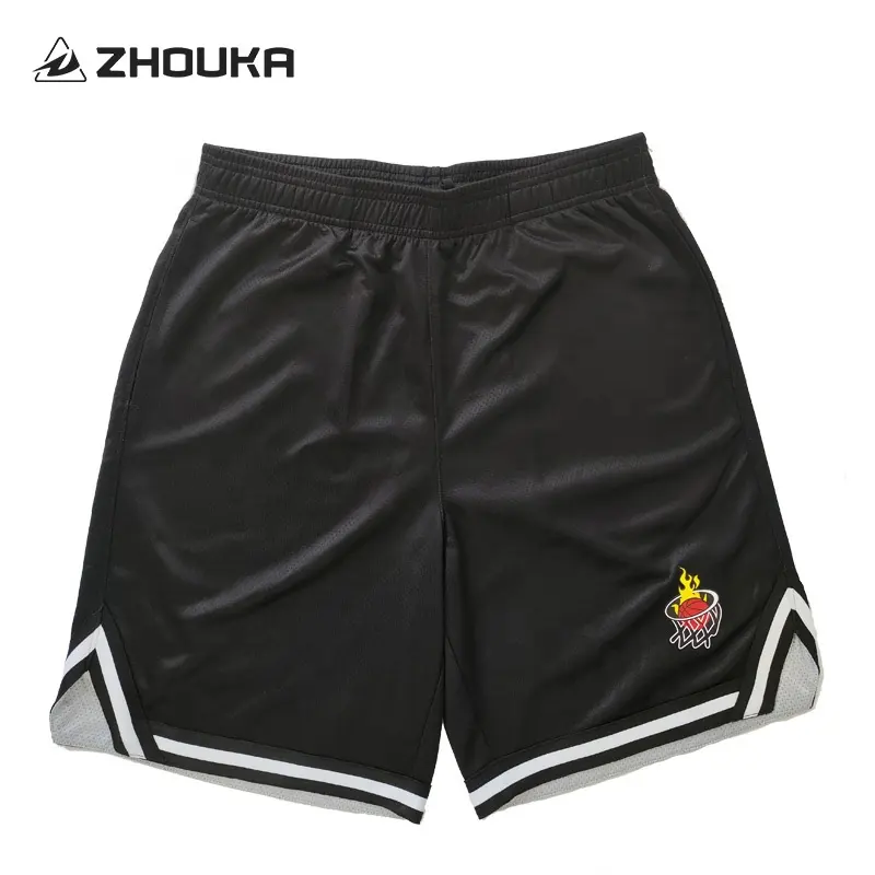 Factory Manufacturers High Quality Men'S Black Mesh Basketball Shorts Custom Sublimated Embroidered Basketball Shorts For Men