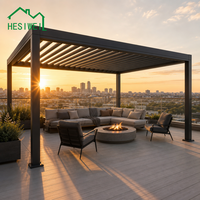 Pergola motorisée HESIWEI en aluminium 6063 T6, kit de toit à lamelles robustes pour terrasse extérieure, villa