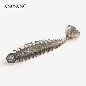 ROVORO Tackle Leurre en plastique multicolore à queue en T, type ver, spirale de maggot à filetage inversé, pour la pêche au bar OEM - Product Image 3