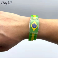 Hstyle Europe Coupe du Monde de Football Montre Lumineuse Argentine Brésil Allemagne Espagne Drapeau National Équipe de Football Cheer Props