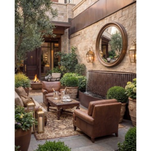 Fontaine à eau en cascade incurvée en acier inoxydable 316L H100 x L210 x P70 cm avec éclairage LED pour jardins extérieurs, hôtels, villas - Product Image 3