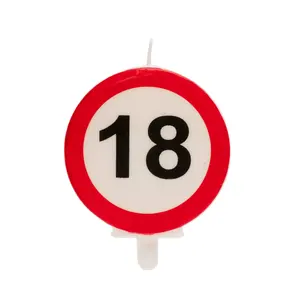 18 candele per feste di anniversario e decorazioni per torte segnale divieto 6,3CM