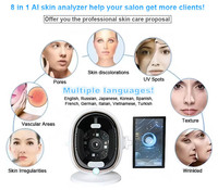 Analyseur de peau du visage professionnel de bureau, formation en ligne 3D, diagnostic de la peau du visage par IA, scanner, machine d'analyse magique de la peau du visage