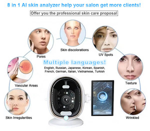 Analyseur de peau du visage professionnel de bureau, formation en ligne 3D, diagnostic de la peau du visage par IA, scanner, machine <span class=keywords><strong>d</strong></span>'analyse magique de la peau du visage - Product Image 3