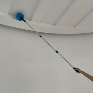 Qingle-cepillo de limpieza de araña y ventiladores de techo, cepillo esquinero de plumero con 3 mango telescópico de poste de aluminio - Product Image 6