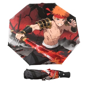 Anime Character Custom Straight <b>Umbrella</b> Red Black Background Flame Fully-<b>Automatic</b> Opening for Outdoor Events Business Gifts - Product Image 6