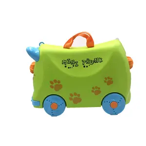 고품질 아기 장난감 미니 트럭 모양 타고 가방 어린이 수하물 4 바퀴 해피 여행